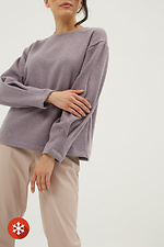 Fioletowy sweter bawełniany z plisowanymi rękawami Garne 3039369 zdjęcie №4