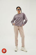Fioletowy sweter bawełniany z plisowanymi rękawami Garne 3039369 zdjęcie №5