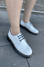 Шкіряні білі туфлі зі шнурівкою  4205369 фото №4