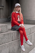 Красные детские однотонные колготки из микрофибры. M-SOCKS 2040370 фото №4