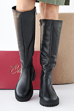 Women's winter black leather boots 2505370 photo №2