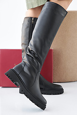 Women's winter black leather boots  2505370 photo №3