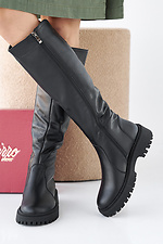 Women's winter black leather boots  2505370 photo №4
