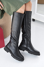 Women's winter black leather boots  2505370 photo №6