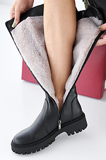 Women's winter black leather boots  2505370 photo №8
