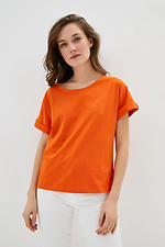 Хлопковая футболка JULIANA 2 оранжевого цвета Garne 3038370 фото №1