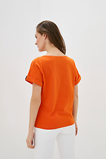 Хлопковая футболка JULIANA 2 оранжевого цвета Garne 3038370 фото №2