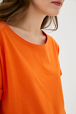 Хлопковая футболка JULIANA 2 оранжевого цвета Garne 3038370 фото №4