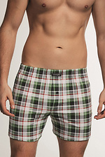 Men's cotton boxer shorts with long plaid Cornette 4028370 photo №1