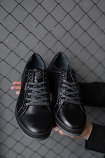Black leather sneakers for the city  8018370 photo №4