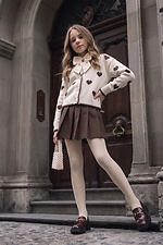 Молочные детские однотонные колготки из микрофибры M-SOCKS 2040371 фото №5