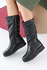 Women's winter black leather boots  2505371 photo №2