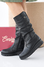 Women's winter black leather boots  2505371 photo №4