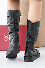 Women's winter black leather boots  2505371 photo №7