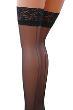 Black nylon stockings 20 den with lace crown and arrow Passion 4026371 photo №2
