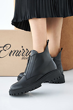 Damen-Winterstiefel aus schwarzem Leder 2505372 Foto №1