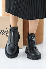 Damen-Winterstiefel aus schwarzem Leder 2505372 Foto №2