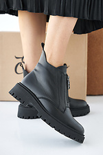 Damen-Winterstiefel aus schwarzem Leder 2505372 Foto №4