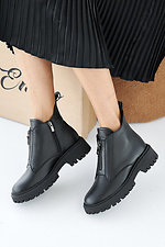 Damen-Winterstiefel aus schwarzem Leder 2505372 Foto №5