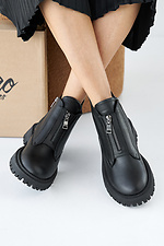 Damen-Winterstiefel aus schwarzem Leder 2505372 Foto №7