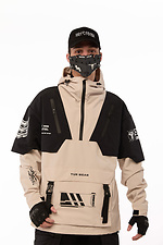 Анорак з принтами "SM-2413" чорно-бежевого кольору TUR WEAR 8037372 фото №1