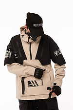 Анорак з принтами "SM-2413" чорно-бежевого кольору TUR WEAR 8037372 фото №2