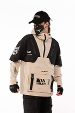 Анорак з принтами "SM-2413" чорно-бежевого кольору TUR WEAR 8037372 фото №3