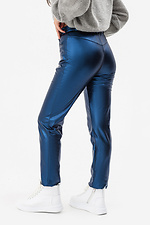 Stylowe spodnie obcisłe ROYALLA w kolorze metalicznego błękitu Garne 3041373 zdjęcie №4