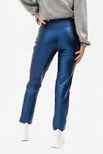 Стильные брюки skinny ROYALLA металлик синего цвета Garne 3041373 фото №5