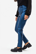 Стильные брюки skinny ROYALLA металлик синего цвета Garne 3041373 фото №13