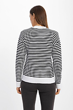 Knitted jumper with a stripe pattern and a decorative heart on the chest  4038373 photo №3