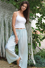 Summer cotton pajamas with wide trousers and tank top Key 2026374 photo №1