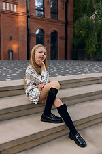 Children's black knee-high socks with a bow and rhinestones M-SOCKS 2040374 photo №3