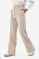 Szerokie spodnie z domieszką wełny w kolorze beżowym Garne 3041374 zdjęcie №2