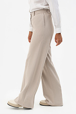 Szerokie spodnie z domieszką wełny w kolorze beżowym Garne 3041374 zdjęcie №4