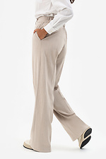 Полушерстяные широкие брюки бежевого цвета Garne 3041374 фото №5
