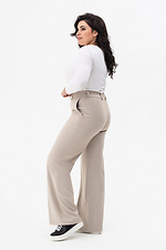 Szerokie spodnie z domieszką wełny w kolorze beżowym Garne 3041374 zdjęcie №11
