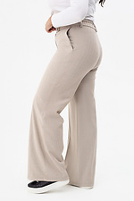 Szerokie spodnie z domieszką wełny w kolorze beżowym Garne 3041374 zdjęcie №12