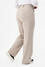 Напівшерстяні широкі штани бежевого кольору Garne 3041374 фото №13