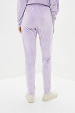 Спортивные велюровые штаны TEODORA 2 лилового цвета высокой посадки Garne 3037375 фото №3