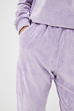 Спортивные велюровые штаны TEODORA 2 лилового цвета высокой посадки Garne 3037375 фото №4