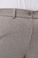 Brązowe spodnie z szerokimi nogawkami z domieszką wełny Garne 3041375 zdjęcie №12