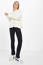 Straight-cut knitted trousers with slits  4038375 photo №2