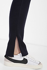 Straight-cut knitted trousers with slits  4038375 photo №4