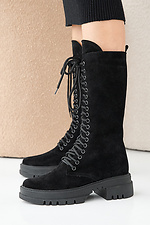 Black suede winter women's boots 2505376 photo №1