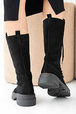 Black suede winter women's boots  2505376 photo №6