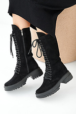 Black suede winter women's boots  2505376 photo №8