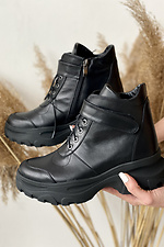 Черные осенние ботинки на массивной платформе  8018376 фото №6