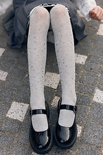 Серые колготки в сеточку со стразами M-SOCKS 2040377 фото №3