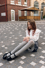 Серые колготки в сеточку со стразами M-SOCKS 2040377 фото №6